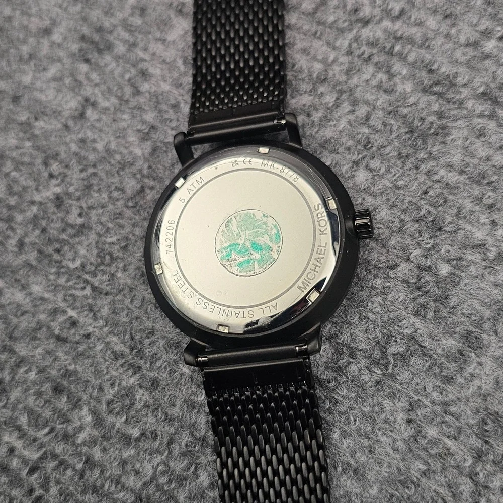 Michael Kors Mens Blake Watch Chronograph‎ Mesh Strap Black MK8778 New $250 OS